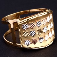 Ring Star of Three Colors, Yellow Gold, Red Gold and White Gold