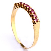 Half ring Gold Alliance Yellow With 9 Ruby of 1 Point Each