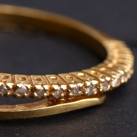 Aliana de Ouro Amarelo com 15 Diamantes de Meio Ponto