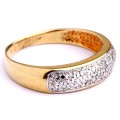 Ring of Yellow Gold and White Gold Pave