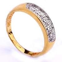 Ring of Yellow Gold and White Gold Pave