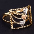 Ring Three Colors Yellow Gold, White Gold and Red Gold with Detail of Heart