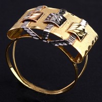 Ring Worked With Three Colors Yellow Gold, White Gold and Red Gold