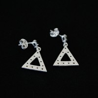 925 Pendientes de Plata con Piedras Triangle