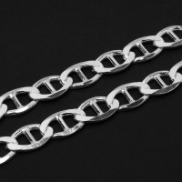 Necklace Silver links 70 cm 9mm