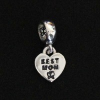 Colgante de plata del corazn 925 La mejor mam de los nios para los momentos de la pulsera de la Vida