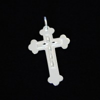 925 Silver Cross Pendant with Engraving Force
