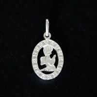 925 colgante de plata con piedra zirconia ngel