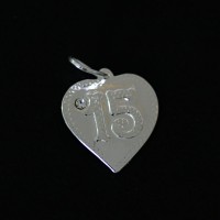 925 Silver Heart Pendant with 15 Years Zirconia Stone