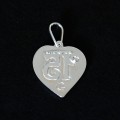 925 Silver Heart Pendant with 15 Years Zirconia Stone