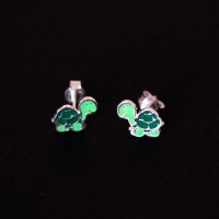 925 Silver Turtle Earring with Resin