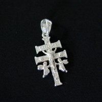 925 Silver Cross Pendant with Jesus Caravaca