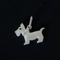 925 Silver Pendant Puppy with Strass