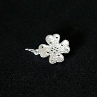 925 colgante de plata con Lucky Clover piedras zirconia