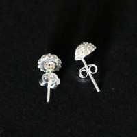 925 Silver Earring with Granada Half Light Point