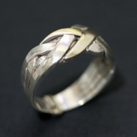 Ring Turkish Silver 925 with Yellow Gold 18k