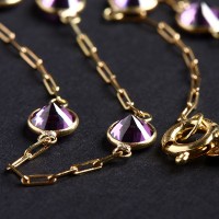 Bracelet with purple precious stone zirconia