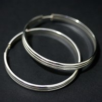 925 Silver earring Argola 3 Wire