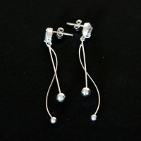 Earring 925 Silver with Stone Zirconia