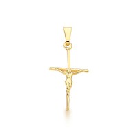 Cross Jesus Gold Plated Semi Jewel Pendant