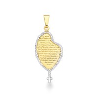 Gold Plated Semi Jewelry Pendant Our Father Prayer