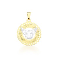 Gold Plated Semi Jewel Pendant Medal Divine Holy Spirit