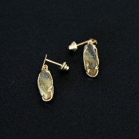 Brinco de Ouro 18k M. Daiane com Pedra Natural