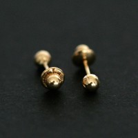 Earring 18k Gold Ball Minor