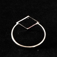 Square 925 Silver Ring Dropped