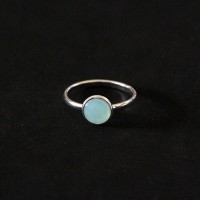925 Silver Ring Cabochon Water Milky