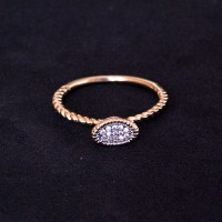 Gold Plated Semi Jewel Ring with Zirconia Stone