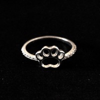 925 Silver Ring Dog Duck with Zirconia Stones