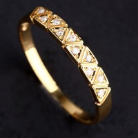 Ring of Yellow Gold with 10 Diamonds of 1 Point