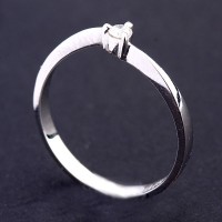 Ring Solitary White Gold with 1 Diamond of 7 Points
