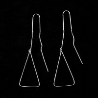925 Silver Earring Geometric Hook Isosceles Triangle