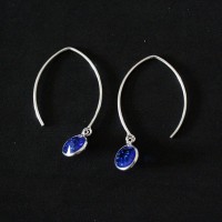 925 Silver Earring with Blue Zirconia Stone