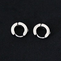 Stainless Steel Earring Click 4-Ring Zirconia Ring