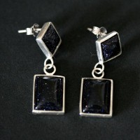 925 Silver Earring with Moon Natural Stone
