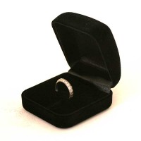 Terciopelo Caja de anillo (Negro)