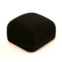 Terciopelo Caja de anillo (Negro)