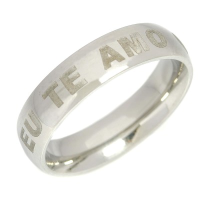 News: Stainless steel ring with appliques of Custom Letters and Words in Gold