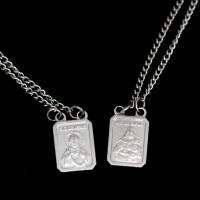 Stainless Steel Scapular Sacred Heart of Jesus and Our Lady of Mount Carmel 60cm