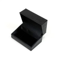 Caja de cuero para anillos dobles (negro)