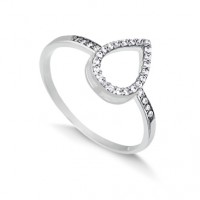 925 Silver Ring Drop Studded with Zirconia Stones