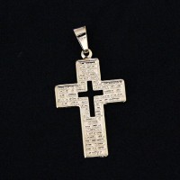 Pendant Semi Jewelry Gold Plated Cross with Our Father