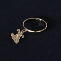 Ring Semi Jewelry Gold Plated Dog