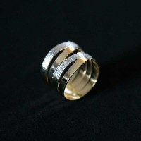 Ring Semi Jewelry Gold Plated with rhodium