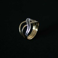 Ring Semi Jewelry Gold Plated with rhodium