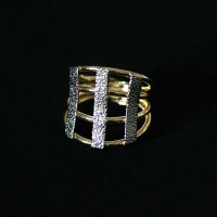 Ring Semi Jewelry Gold Plated with rhodium