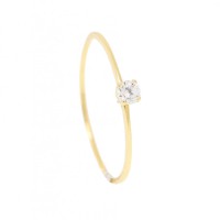 Anel Solitrio com Ouro Amarelo 18k 0750 com Pedra de Zircnia